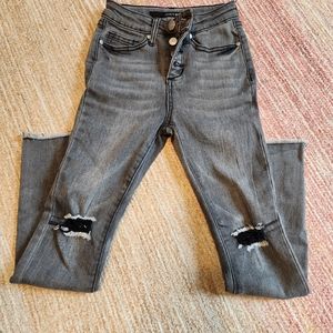 Girls sz8 Joe's black knee rip skinny denim